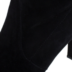 Stuart Weitzman Black Suede Leather Highland Over The Knee Boots Size 39