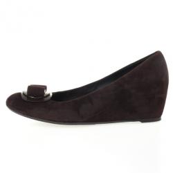 Stuart Weitzman Brown Suede Bow Wedges Size 39.5