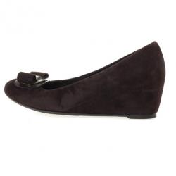 Stuart Weitzman Brown Suede Bow Wedges Size 39.5