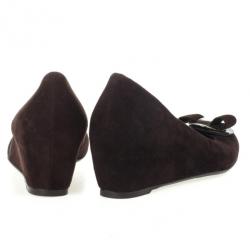 Stuart Weitzman Brown Suede Bow Wedges Size 39.5