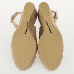 Stuart Weitzman Beige Snake Embossed Capexcise Slingback Wedges Sandals Size 39