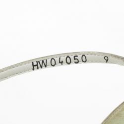 Pre Owned Stuart Weitzman Silver Leather Embellished Sandals Size 39.5