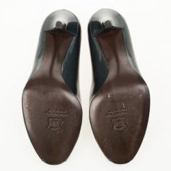 Stuart Weitzman Metallic Patent Victoria Peep Toe Platform Pumps Size 38.5