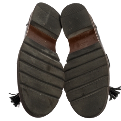 Pre Owned Stuart Weitzman Black Leather The Manila Loafers Size 39.5