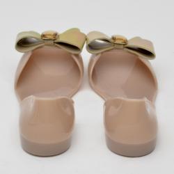 Stuart Weitzman Gemini Glitter Bow Jelly D'orsay Flats Size 38