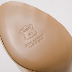 Pre Owned Stuart Weitzman Gold Leather 'Glospray' Slingback Sandals Size 40.5