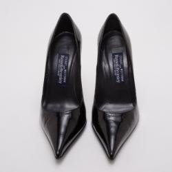 Pre Owned Stuart Weitzman for Russell & Bromley Black Patent Pumps Size 36.5
