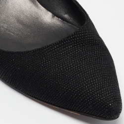 Stuart Weitzman Black Textured Suede Pointed Toe Pumps Size 38.5