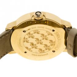 Pre Owned Swarovski Gold-Plated Stainless Steel Crystal Piazza Mesh Women's Wristwatch 36 mm