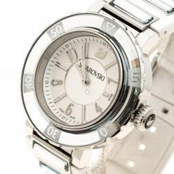 Pre Owned Swarovski White Stainless Steel Octea Sport Women's Wristwatch 39 mm