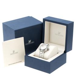 Pre Owned Swarovski White Stainless Steel Octea Sport Women's Wristwatch 39 mm