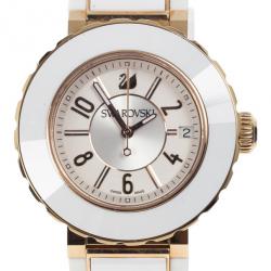 Pre Owned Swarovski Octea Sport Gold Plated Womens Wristwatch 39 MM
