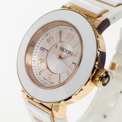 Pre Owned Swarovski Octea Sport Gold Plated Womens Wristwatch 39 MM