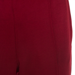 مملوكة مسبقًا T by Alexander Wang Burgundy Knit Stretch Logo Tape Detail Track Pants S