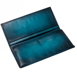 S.T. Dupont Blue/Black Ombre Leather Atelier Bifold Long Wallet
