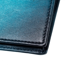 S.T. Dupont Blue/Black Ombre Leather Atelier Bifold Long Wallet