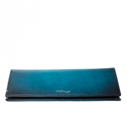 S.T. Dupont Blue/Black Ombre Leather Atelier Bifold Long Wallet