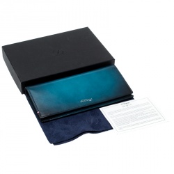 S.T. Dupont Blue/Black Ombre Leather Atelier Bifold Long Wallet