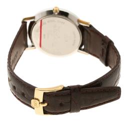 Pre Owned S.T. Dupont Gold Dial Gold Plated Stainless Steel Women's Watch 32 mm