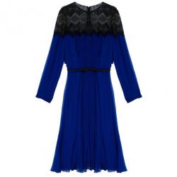 مملوكة مسبقًا Tadashi Shoji Chantilly Lace Chiffon Flare Cocktail Dress XL