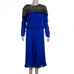 مملوكة مسبقًا Tadashi Shoji Chantilly Lace Chiffon Flare Cocktail Dress XL
