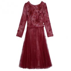 مملوكة مسبقًا Tadashi Shoji Red Lace Embellished Dress M