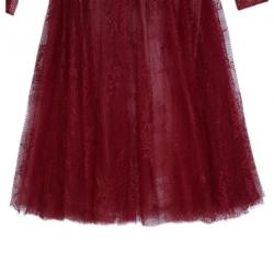 مملوكة مسبقًا Tadashi Shoji Red Lace Embellished Dress M
