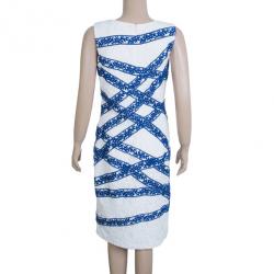 مملوكة مسبقًا Tadashi Shoji White Lace Shift Cocktail Dress M