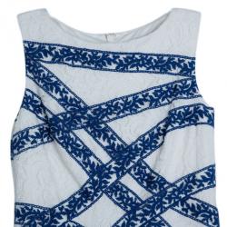 مملوكة مسبقًا Tadashi Shoji White Lace Shift Cocktail Dress M