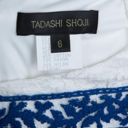 مملوكة مسبقًا Tadashi Shoji White Lace Shift Cocktail Dress M