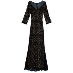 Tadashi Shoji Monochrome Lace Gown L