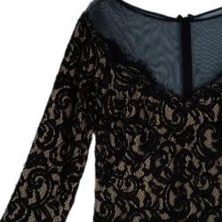 Tadashi Shoji Monochrome Lace Gown L