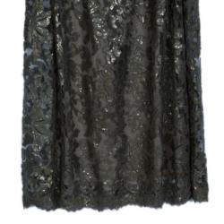 مملوكة مسبقًا Tadashi Shoji Grey Sequin Belted Gown XXL