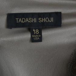 مملوكة مس بقًا Tadashi Shoji Grey Sequin Belted Gown XXL