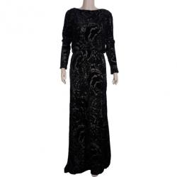 مملوكة مسبقًا Tadashi Shoji Soft Velvet Embroidered Gown S