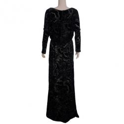 مملوكة مسبقًا Tadashi Shoji Soft Velvet Embroidered Gown S