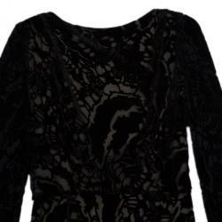 مملوكة مسبقًا Tadashi Shoji Soft Velvet Embroidered Gown S