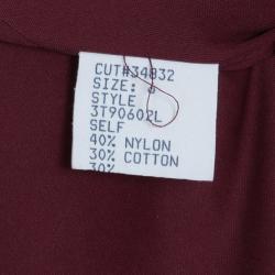 Pre Owned Tadashi Shoji Red Sequin Merlot Gown L