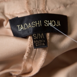 Tadashi Shoji Red Metallic Cord Embroidered Detail Tulle Long Coat S/M