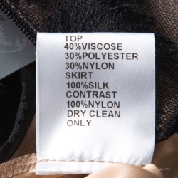 Pre Owned  فستان تداشي شوجي بلا أكمام ريش صناعي مطرز تول أسود M