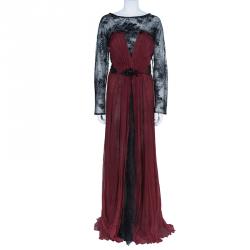 Tadashi Shoji Bead Embellished Ruched Chiffon Red Gown XXL