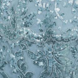 Pre Owned Tadashi Shoji Ice Sequin Embellished Peplum Gown M