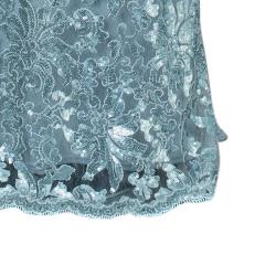 Pre Owned Tadashi Shoji Ice Sequin Embellished Peplum Gown M