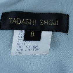 Pre Owned Tadashi Shoji Ice Sequin Embellished Peplum Gown M