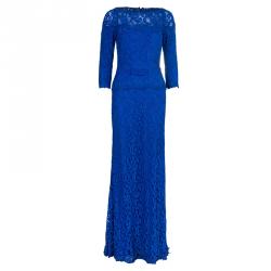 مملوكة مسبقًا فستان تداشي شوجي أزرق ملكي دانتيل S