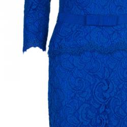 مملوكة مسبقًا فستان تداشي شوجي أزرق ملكي دانتيل S