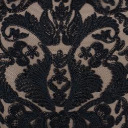 Pre Owned Tadashi Black Zardosi Embroidered Lace Dress M