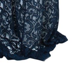 Pre Owned Tadashi Shoji Monochrome Lace Belted Dress XXL