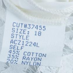 Pre Owned Tadashi Shoji Monochrome Lace Belted Dress XXL