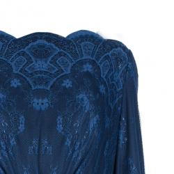 مملوكة مسبقًا فستان تداشي شوجي كحلي أكمام دانتيل طويلة XL